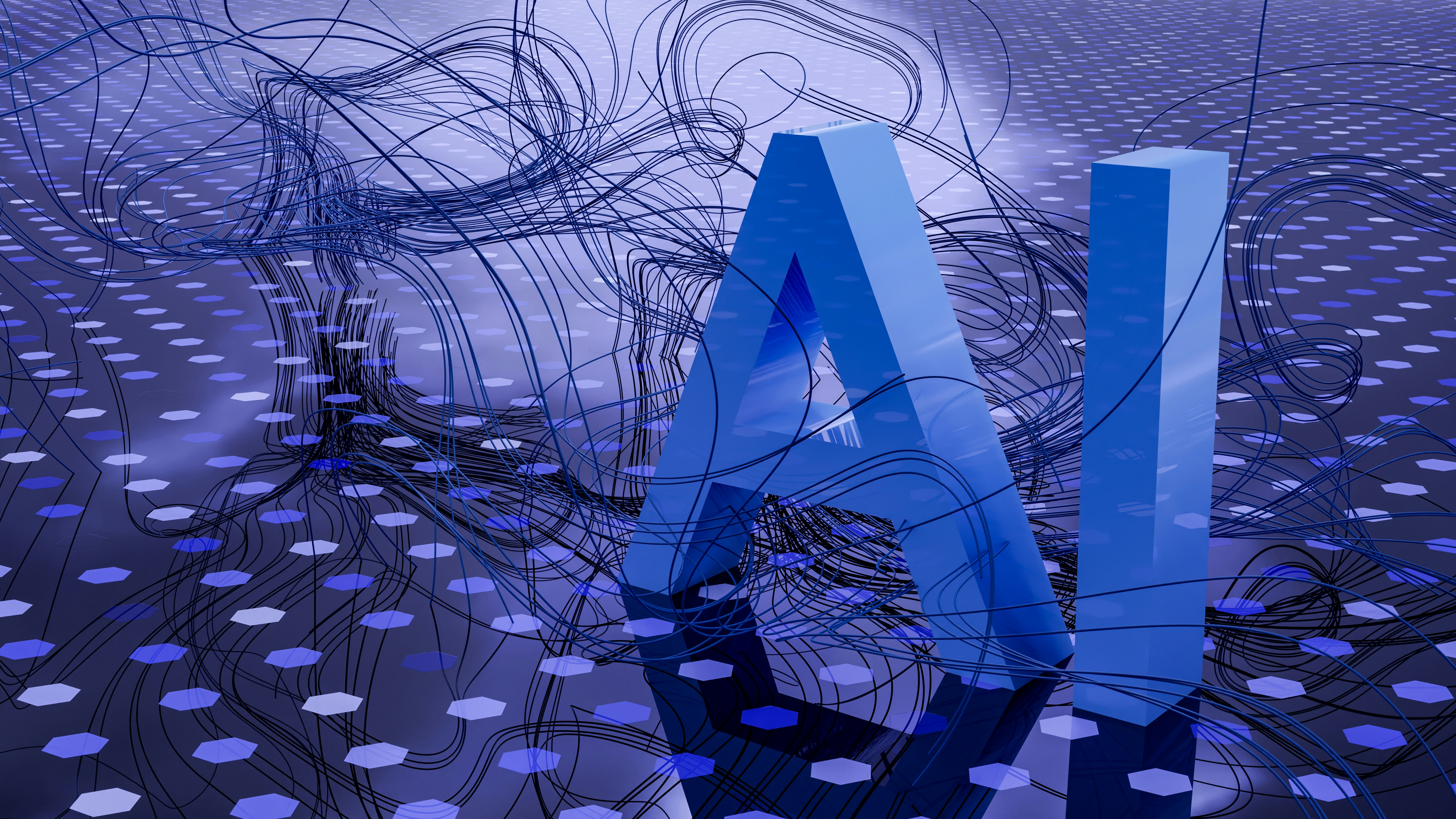 A futuristic visualization of AI neural networks